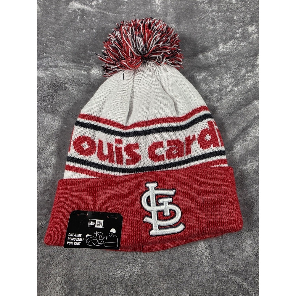 NWT St Louis Cardinals New Era Pom Pom Knit Beanie Hat One Size MLB‎